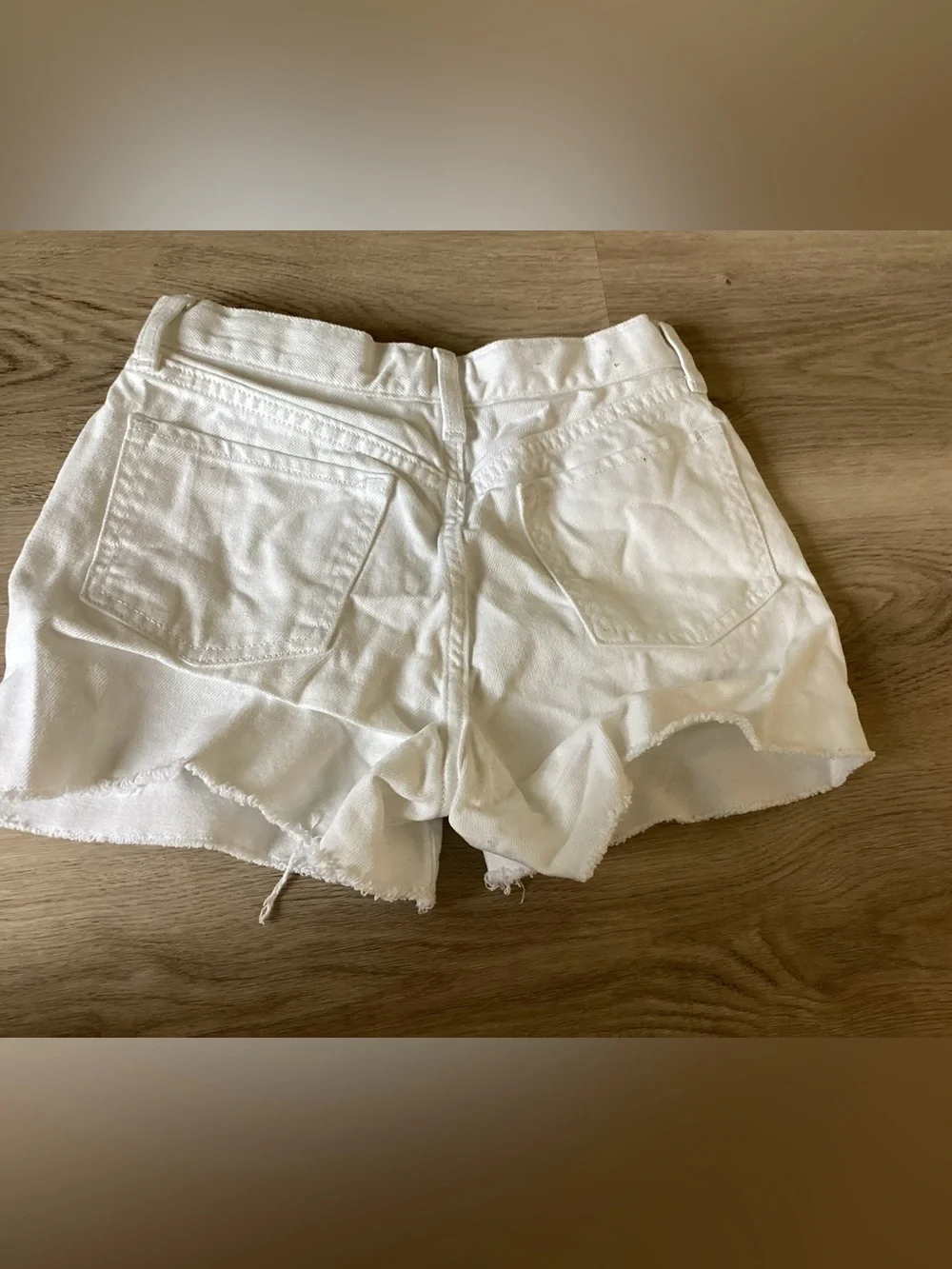 Old Navy White Denim Frayed-Hem Kids Shorts